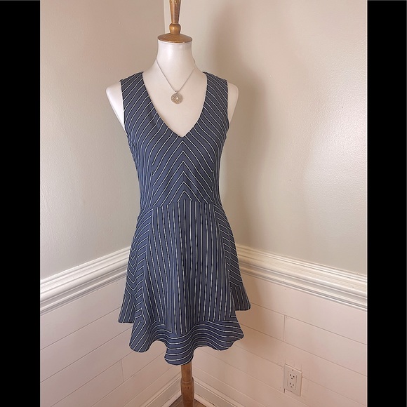J. Crew Dresses & Skirts - J. Crew Pinstripe Flounce Dress 2 FREE SHIP